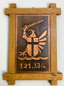 WWII GERMAN WEHRMACHT 121st INFANTRY DIVISION FRAMED PLAQUE