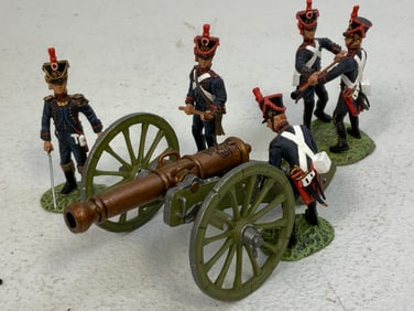 NAPOLEONIC FRENCH ARTILLERY BATTERY LEAD TOY SOLDIERS