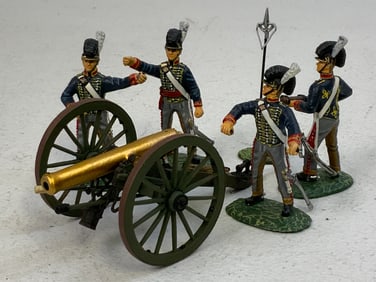 NAPOLEONIC BRITTISH ARTILLERY BATTERY LEAD TOY SOLDIERS