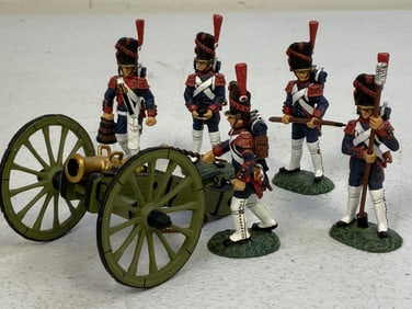NAPOLEONIC FRENCH ARTILLERY BATTERY LEAD TOY SOLDIERS