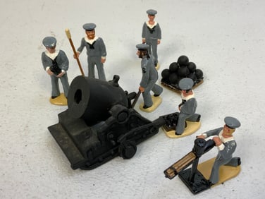 COASTAL ARTILLERY MORTAR BATTERY SAILORS LEAD TOY SOLDIERS
