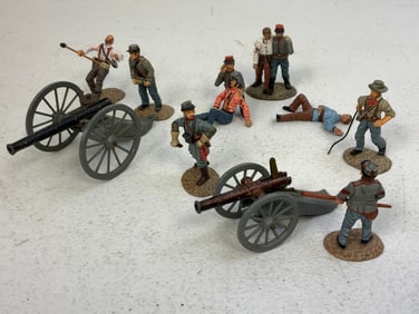 CIVIL WAR CONFEDERATE ARTILLERY BATTERY LEAD TOY SOLDIERS