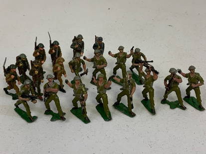 LOT OF PAINTED LEAD TOY SOLDIERS - BRITISH: LOT OF PAINTED LEAD TOY SOLDIERS - BRITISH . LOT OF 20 . 2" TALL