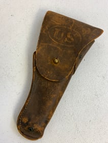 WWI US MILITARY COLT 1911 BROWN LEATHER HOLSTER 1918 DATED