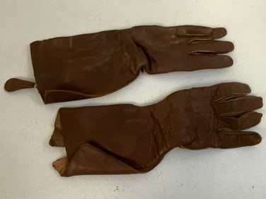 WWII US AVIATORS BROWN LEATHER GLOVES