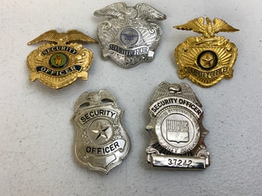VINTAGE OBSOLETE USA SECURITY BADGES LOT