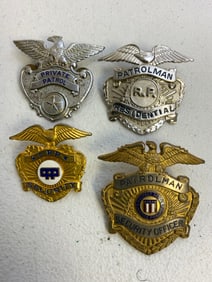 VINTAGE OBSOLETE USA SECURITY BADGES LOT