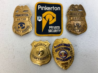 VINTAGE OBSOLETE USA SECURITY BADGES LOT