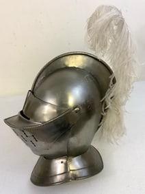 MEDIEVAL KNIGHT CLOSED HELMET STEEL DISPLAY MODEL