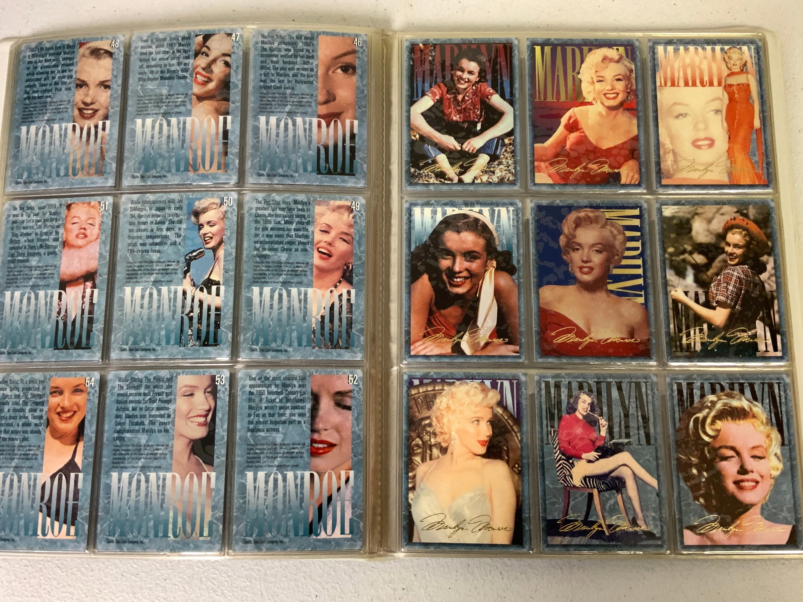 MARLYN MONROE TRADING CARDS ALBUM: MARLYN MONROE TRADING CARDS ALBUM . 100 CARDS.