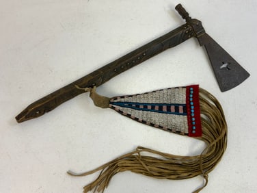 ANTIQUE LARGE NATIVE AMERICAN PIPE TOMAHAWK