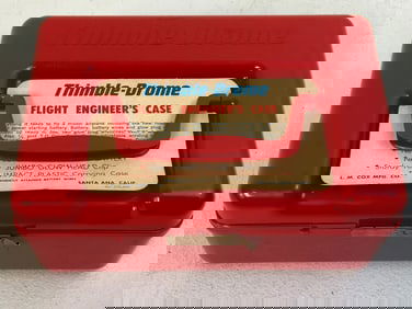 VINTAGE THIMBLE DROME FLIGHT ENGINEERS CASE WITH CONTENTS