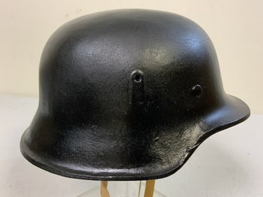 VINTAGE GERMAN STYLE BLACK MOTORCYCLE HELMET