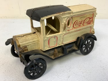 VINTAGE CAST IRON COCA COLA FORD DELIVERY TRUCK