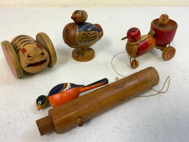 VINTAGE WOODEN TOYS LOT
