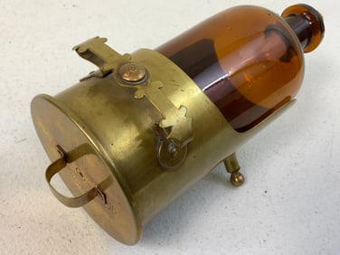 WWI GERMAN ARTILLERY SHELL BRITISH SOMME 1917 TRENCH ART WHISKY BOTTLE