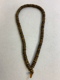 OLD TIBET ANTIQUE NYINGMA BUDDHIST PRAYER MALA ROSARY BONE, CORAL ,TURQUOSE