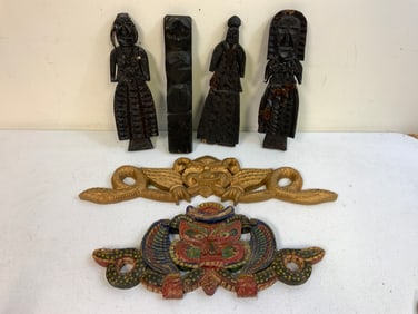 ANTIQUE MONGOLIAN BUDDHIST ONGON HOUSEHOLD SHRINE PROTECTOR FIGURES