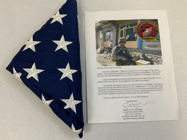 USA FLAG FROM AFGHANISTAN OPERATION ENDURING FREEDOM