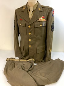 WWII US ARMY AIR FORCE SGT. FIRST CLASS UNIFORM TUNIC PANTS SHIRT AND A TIE