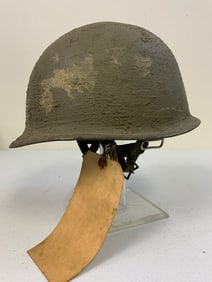 WWII PARATROOPER US M1 AIRBORNE STEEL HELMET WITH LINER