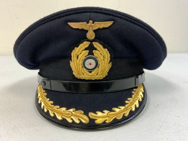 GERMAN NAVY OFFICER BLUE TOP VISOR HAT