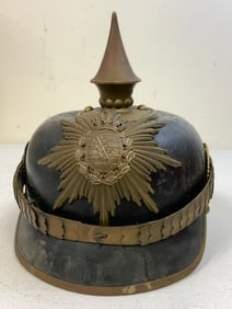 IMPERIAL GERMAN SAXONY OFFICER PICKELHAUBE SPIKE HELMET