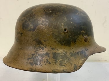 THIRD REICH GERMANY WWII M42 COMBAT TROPICAL CAMO PAINTED HELMET