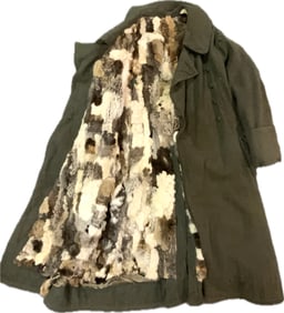 WWII GERMAN MILITARY FUR LINED WINTER HEAVY GREAT COAT