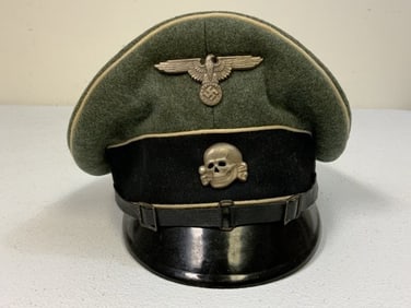 WWII GERMAN WAFFEN SS NCO OFFICER VISOR CAP