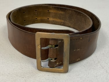 WWII GERMAN GENERAL BROWN LEATHER BELT
