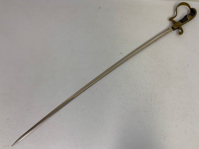 GERMANY THIRD REICH ARMY OFFICER PARADE DRESS SWORD BY CLEMEN & JUNG: GERMANY THIRD REICH ARMY OFFICER PARADE DRESS SWORD BY CLEMEN & JUNG. VERY NICE CONDITION SWORD. NO SCABBARD. 38" LONG WITH 32" LONG BLADE.