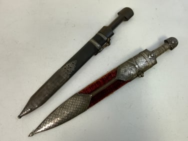 ANTIQUE RUSSIAN BLACK SEA COSSACK STYLE CAUCASIAN KINJAL DAGGERS