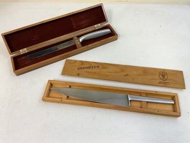 GERBER LEGENDARY BLADES AND SWORDMAKERS GUILD OF AUSTRIA CHEF'S KNIVES BOXED