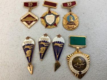 USSR MILITARY NAVY ARMY PARATROOPES BADGES