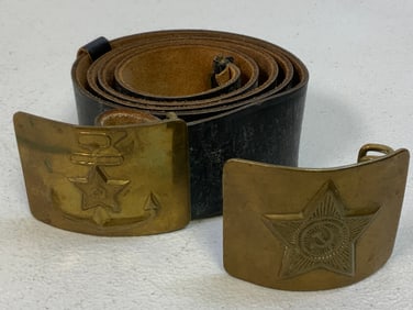 USSR MILITARY ARMY BUCKLE AND NAVY BELT WITH BUCKLE