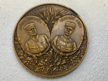 FRANCE WWI FRENCH BATTLE OF YZER COMMEMORATING BRONZE MEDAL
