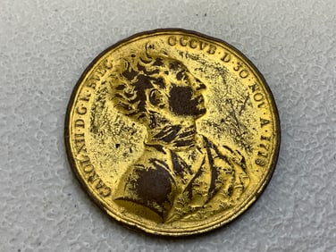 SWEDEN ANTIQUE 1718 CAROL XII DEATH MEDAL