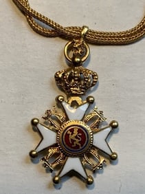 NORWAY ORDER OF OLAF GOLD AND ENAMEL WITH CHAIN