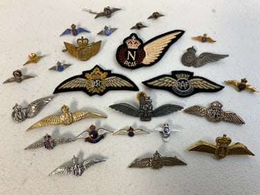 GREAT BRITAIN AND CANADA LOT OF RAF WINGS BADGES