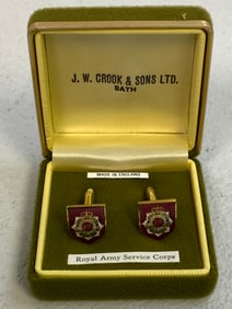 GREAT BRITAIN VINTAGE REGIMENTAL CUFFLINKS WITH BOX