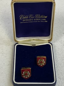GREAT BRITAIN VINTAGE REGIMENTAL CUFFLINKS WITH BOX