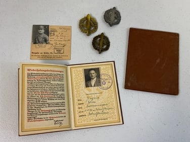 GERMANY THIRD REICH SA SPORT AWARD BADGES ALL 3 GRADES WITH DOCUMENTS