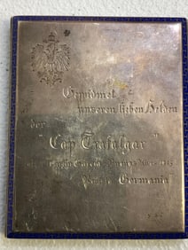WWI 1915 GERMAN NAVY CAP TRAFALGAR DEDICATED 900 SILVER CIGARETTE CASE