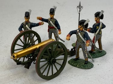 NAPOLEONIC BRITTISH ARTILLERY BATTERY LEAD TOY SOLDIERS