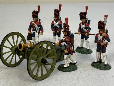 NAPOLEONIC FRENCH ARTILLERY BATTERY LEAD TOY SOLDIERS