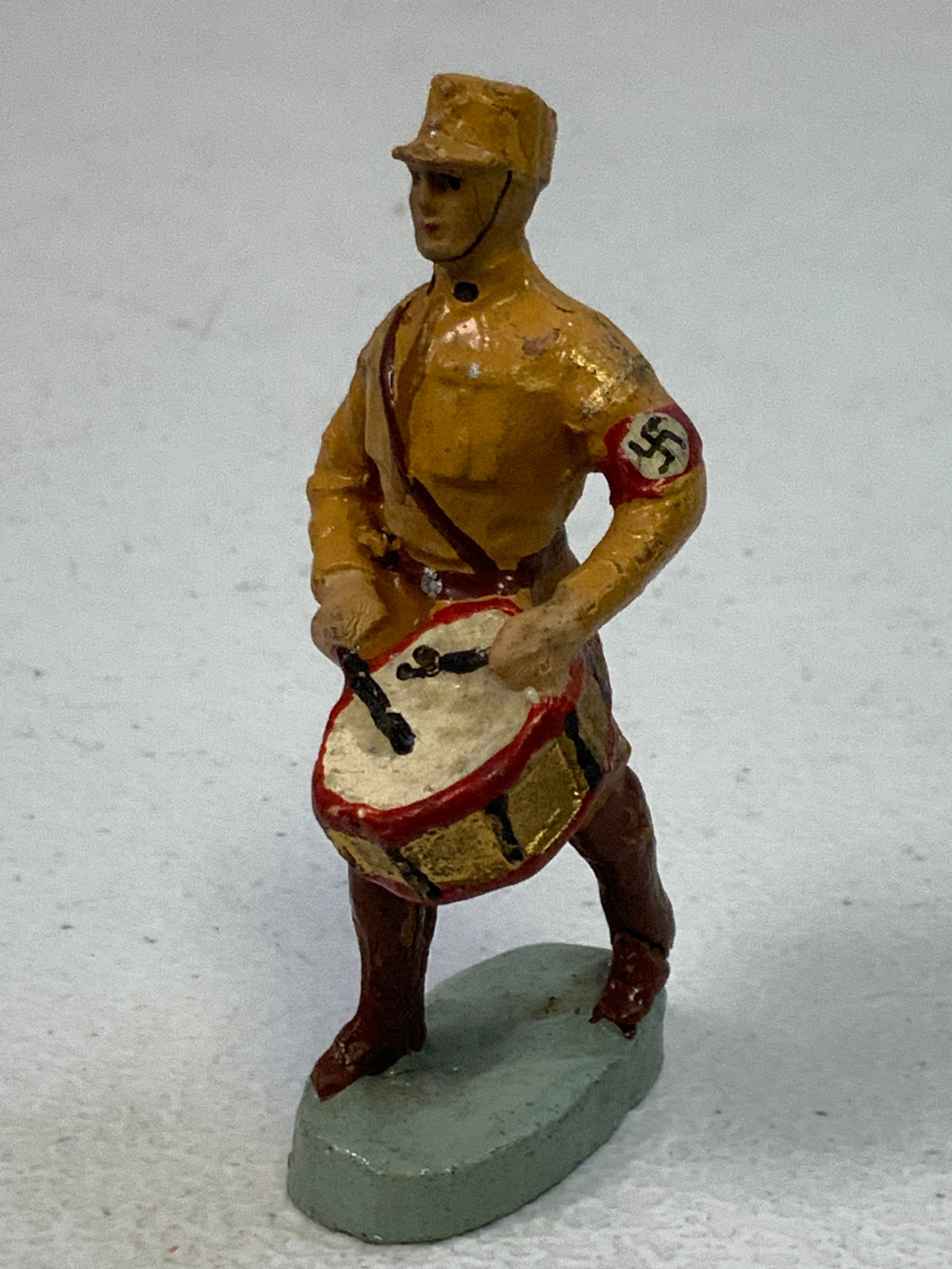 GERMAN NAZI PERIOD LINEOL / ELASTOLIN TOY SOLDIER SA DRUMMER: GERMAN NAZI PERIOD LINEOL / ELASTOLIN TOY SOLDIER SA DRUMMER