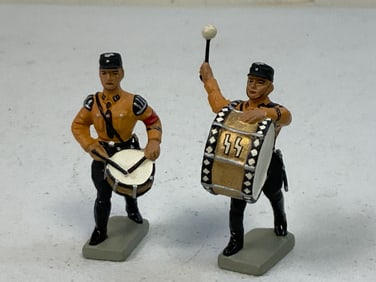 GERMAN NAZI PERIOD LINEOL / ELASTOLIN TOY SOLDIERS SS DRUMMERS