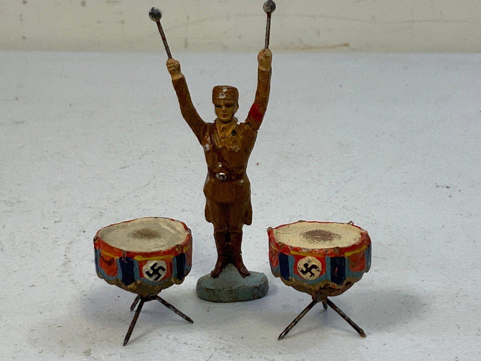 GERMAN NAZI PERIOD LINEOL / ELASTOLIN TOY SOLDIER SA DRUMMER: GERMAN NAZI PERIOD LINEOL / ELASTOLIN TOY SOLDIER SA DRUMMER