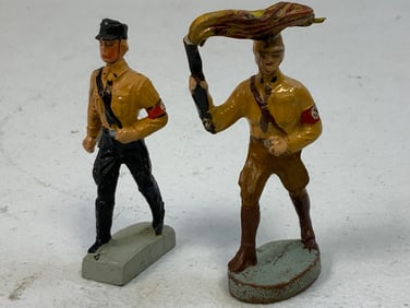 GERMAN NAZI PERIOD LINEOL / ELASTOLIN TOY SOLDIERS SS AND SA